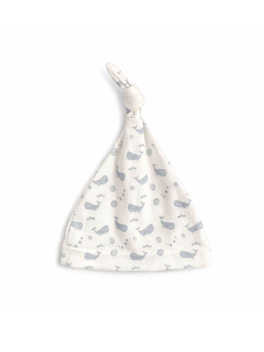 Preemie cotton hat Ocean Blue knotted flat lay view