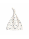 Preemie cotton hat Ocean Blue knotted flat lay view