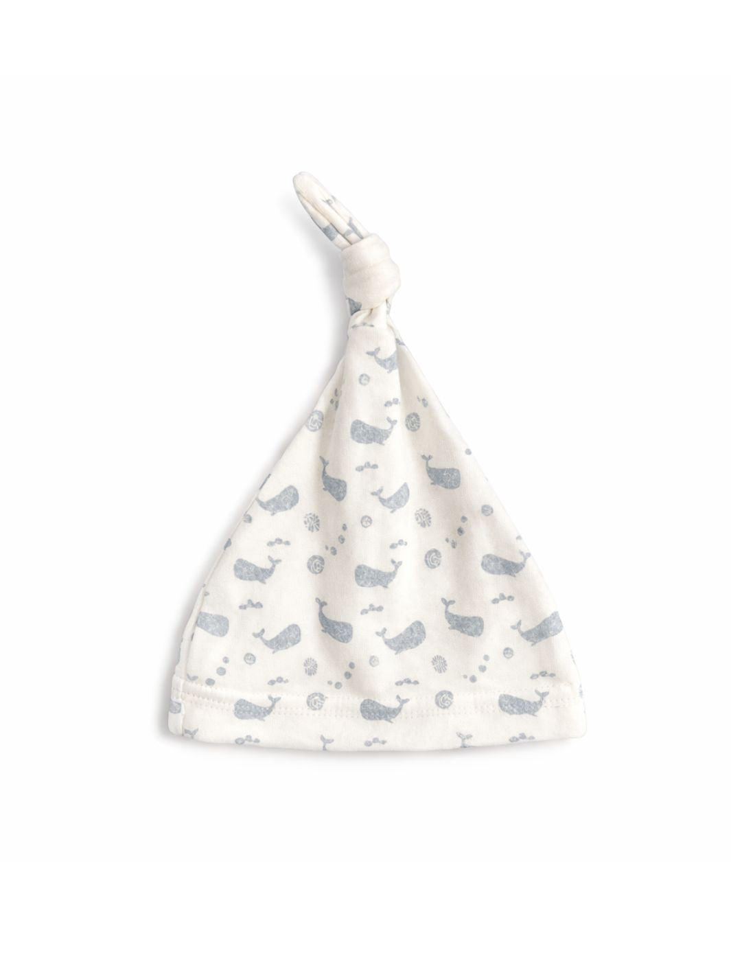 Preemie cotton hat Ocean Blue knotted flat lay view