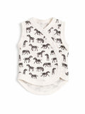 Preemie organic cotton incubator vest Little Zebras flat lay front view