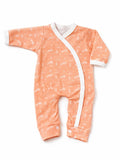 Preemie organic cotton sleepsuit Leaping Bunnies front view for premature babies