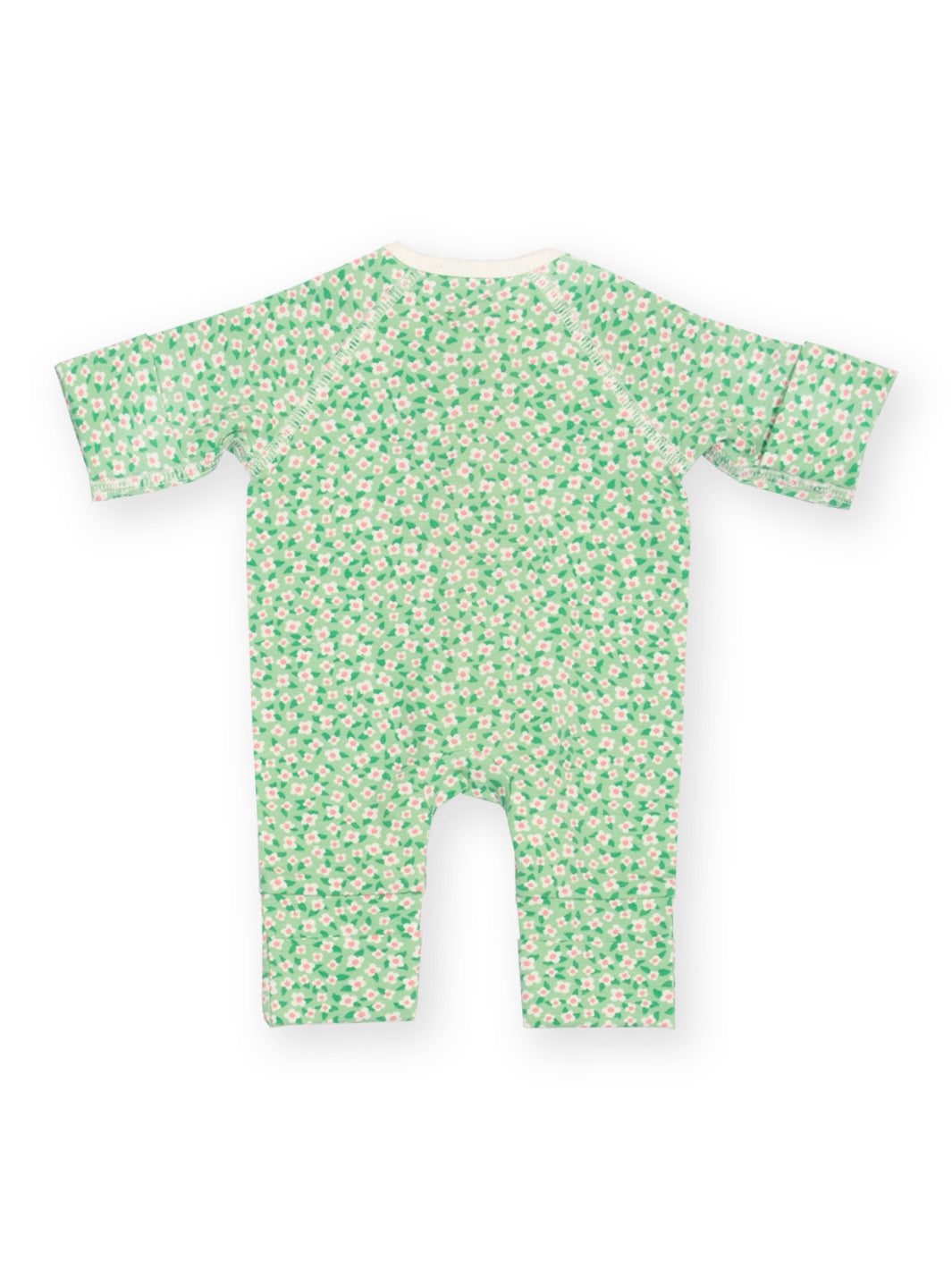 Preemie organic cotton sleepsuit Dinky Ditsy rear flat view