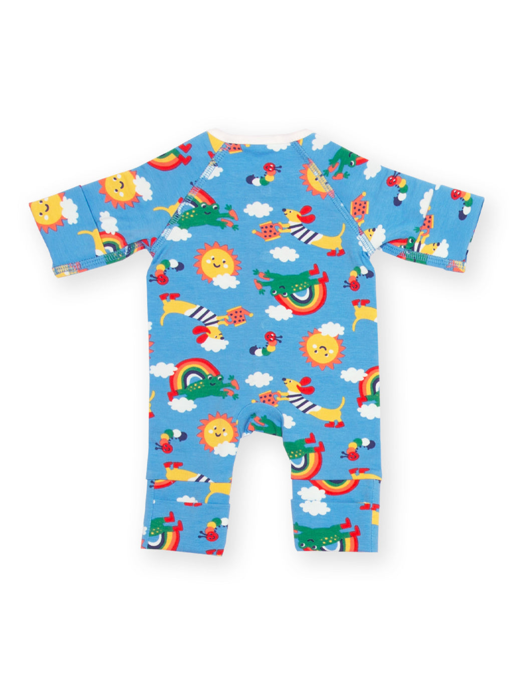 Preemie organic cotton sleepsuit Planet Pals rear flat view