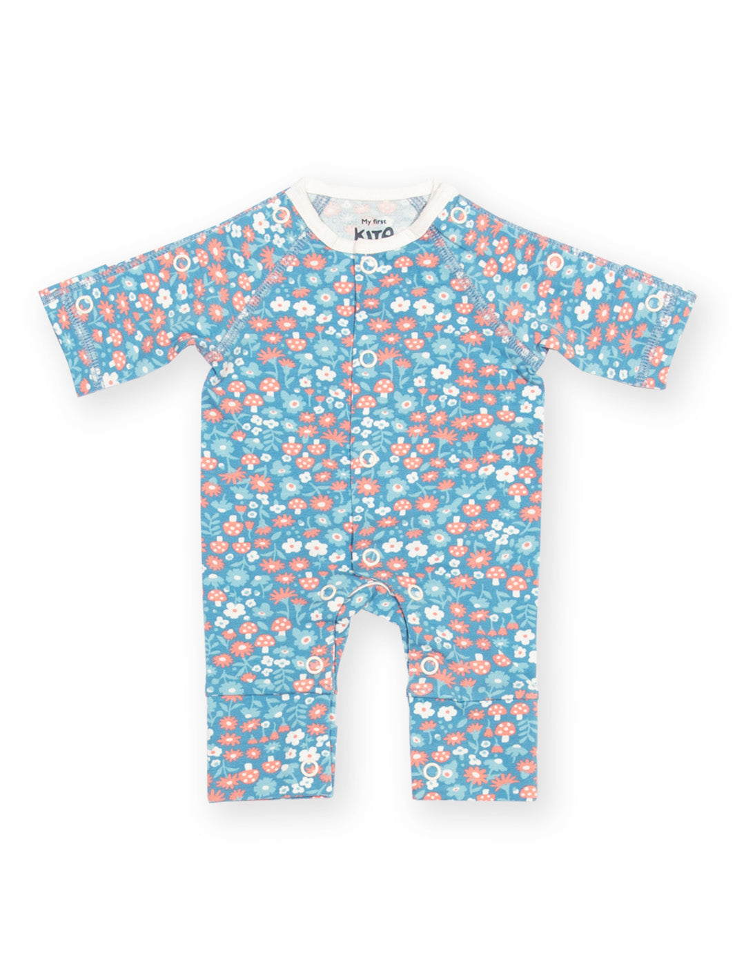 Preemie organic cotton sleepsuit Winter Woodland front flat view
