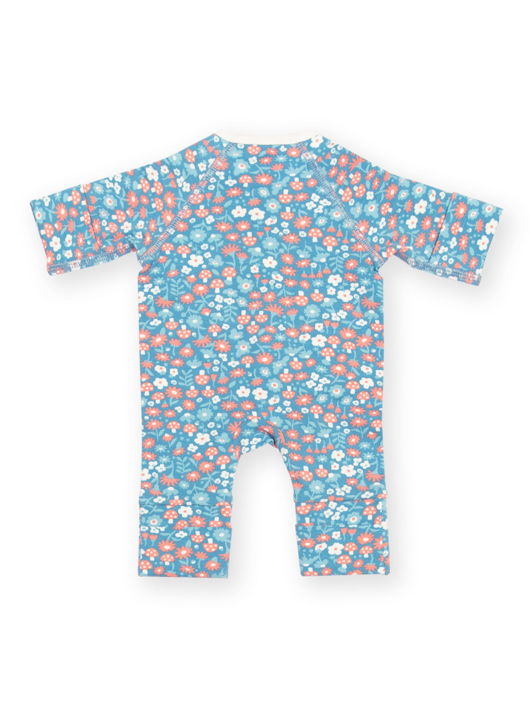 Preemie organic cotton sleepsuit Winter Woodland rear flat view