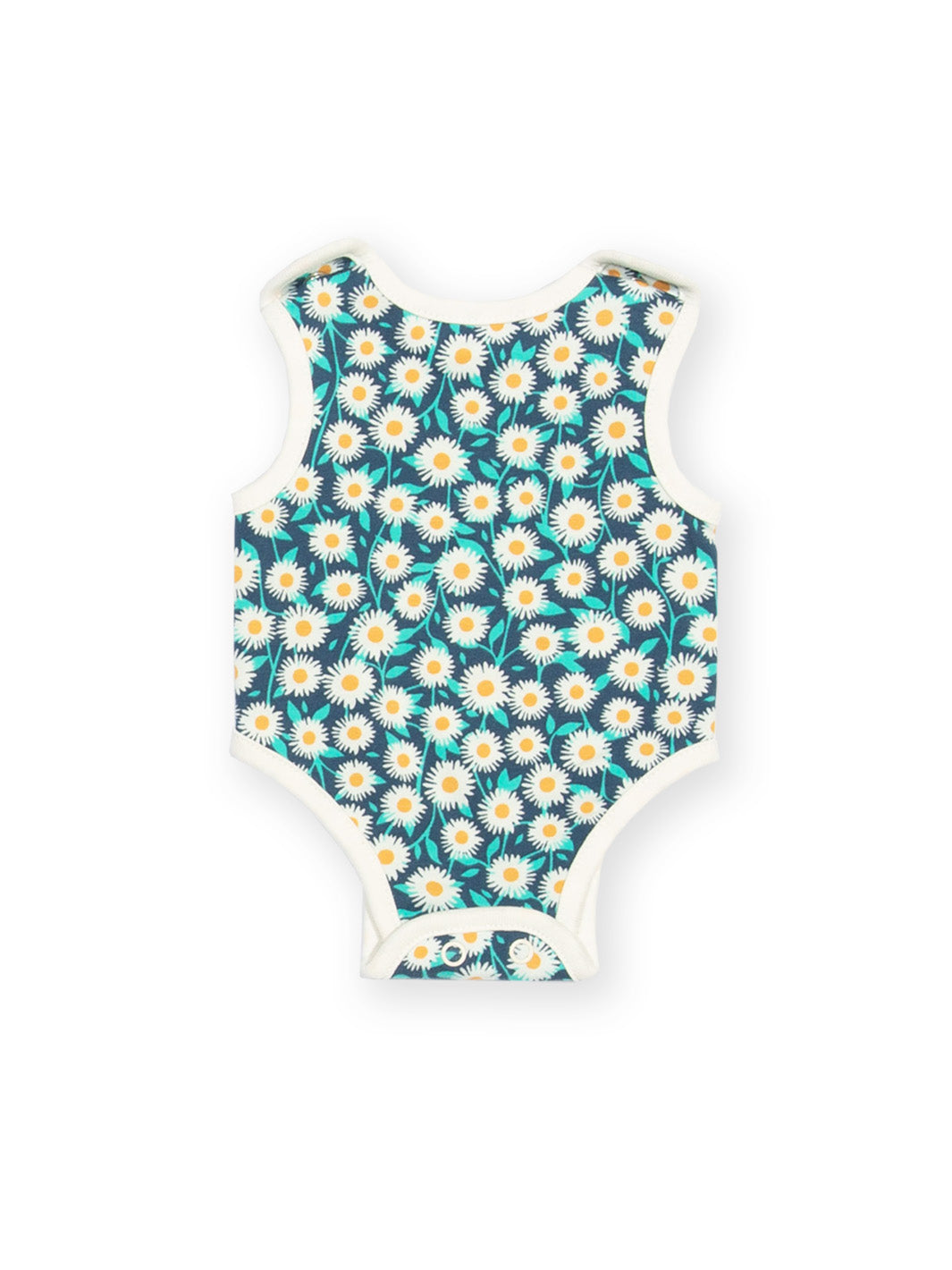 Preemie organic cotton vest Daisy Fields rear flat view