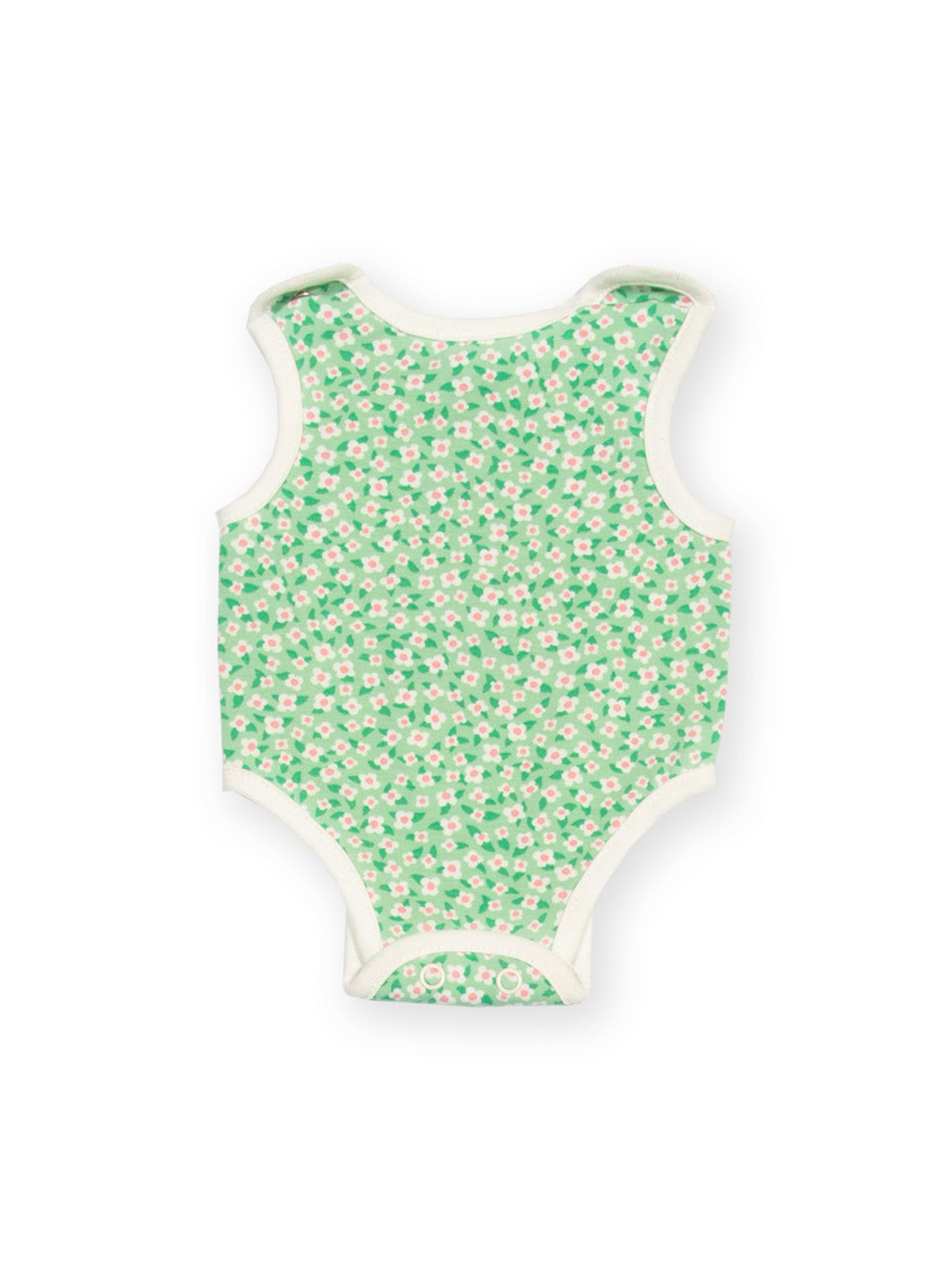 Preemie organic cotton vest Dinky Ditsy front flat view