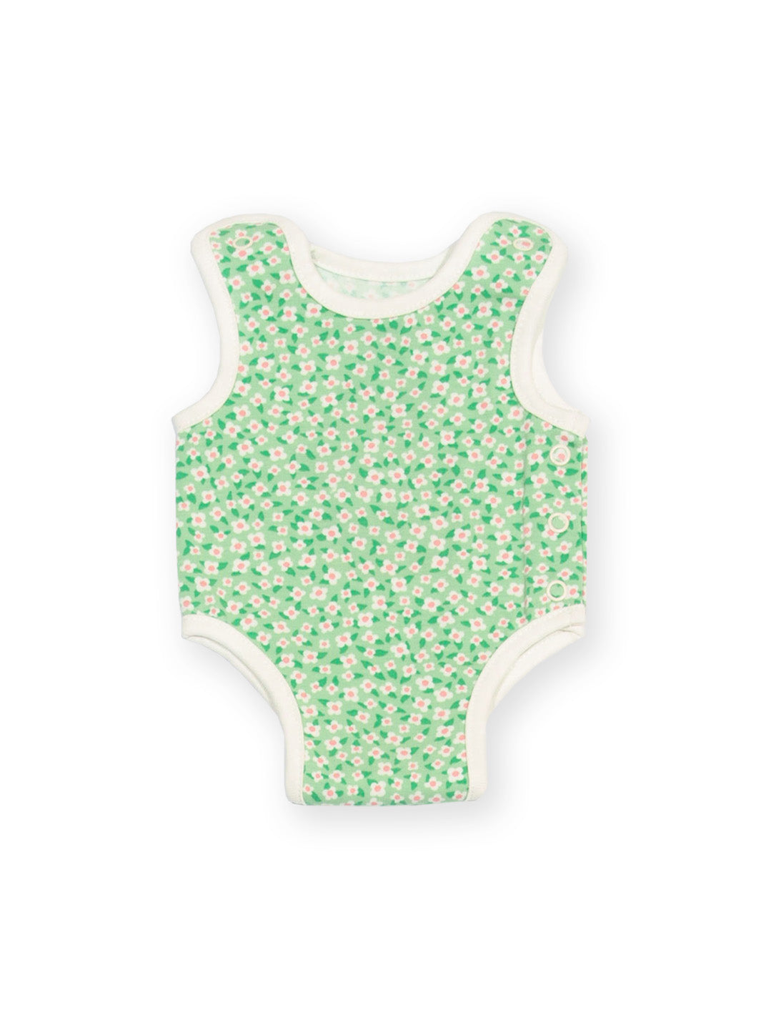 Preemie organic cotton vest Dinky Ditsy rear flat view