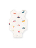Preemie organic cotton vest Old MacDonald front flat view
