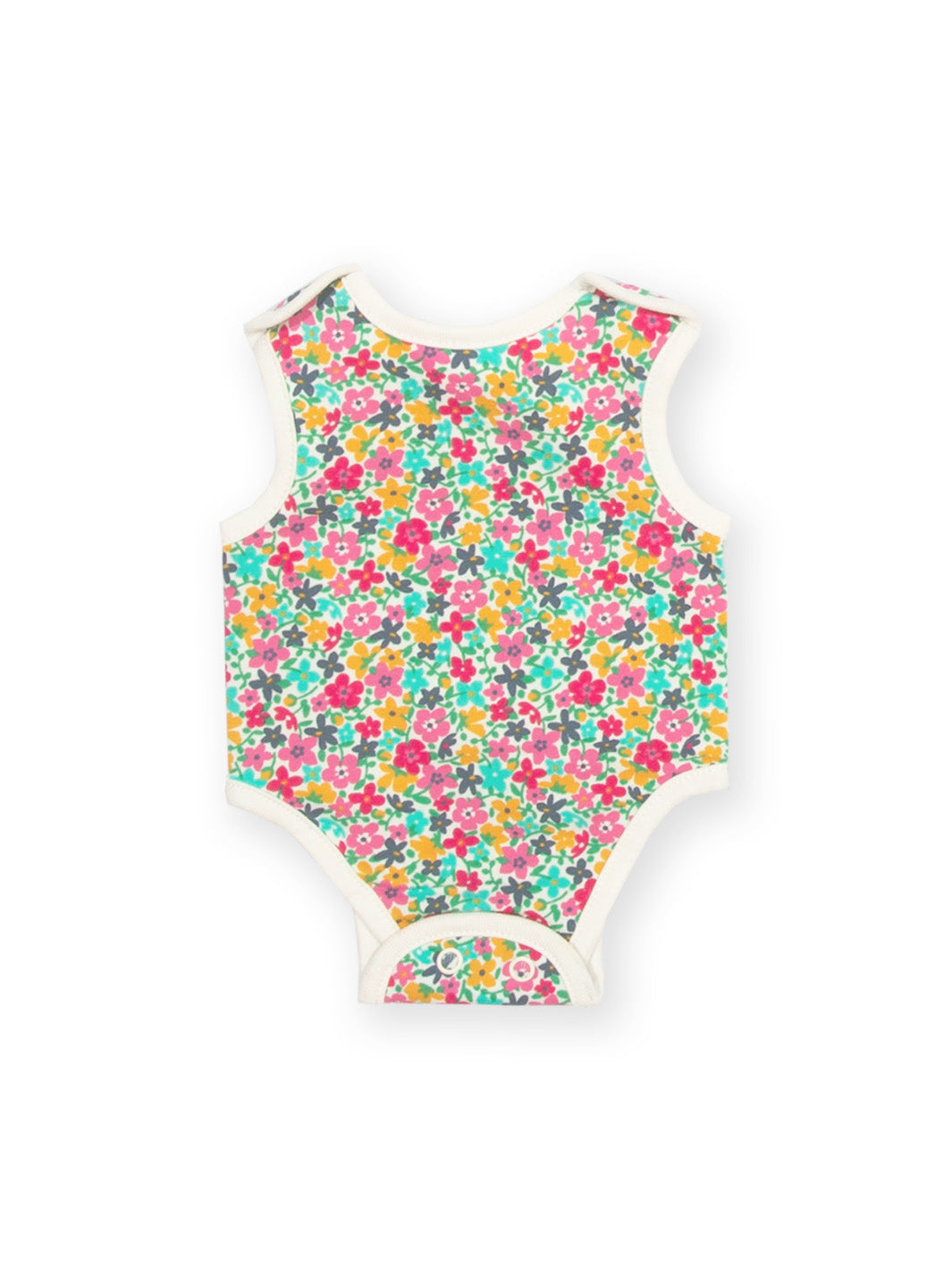 Preemie organic cotton vest Petal Potion front flat view