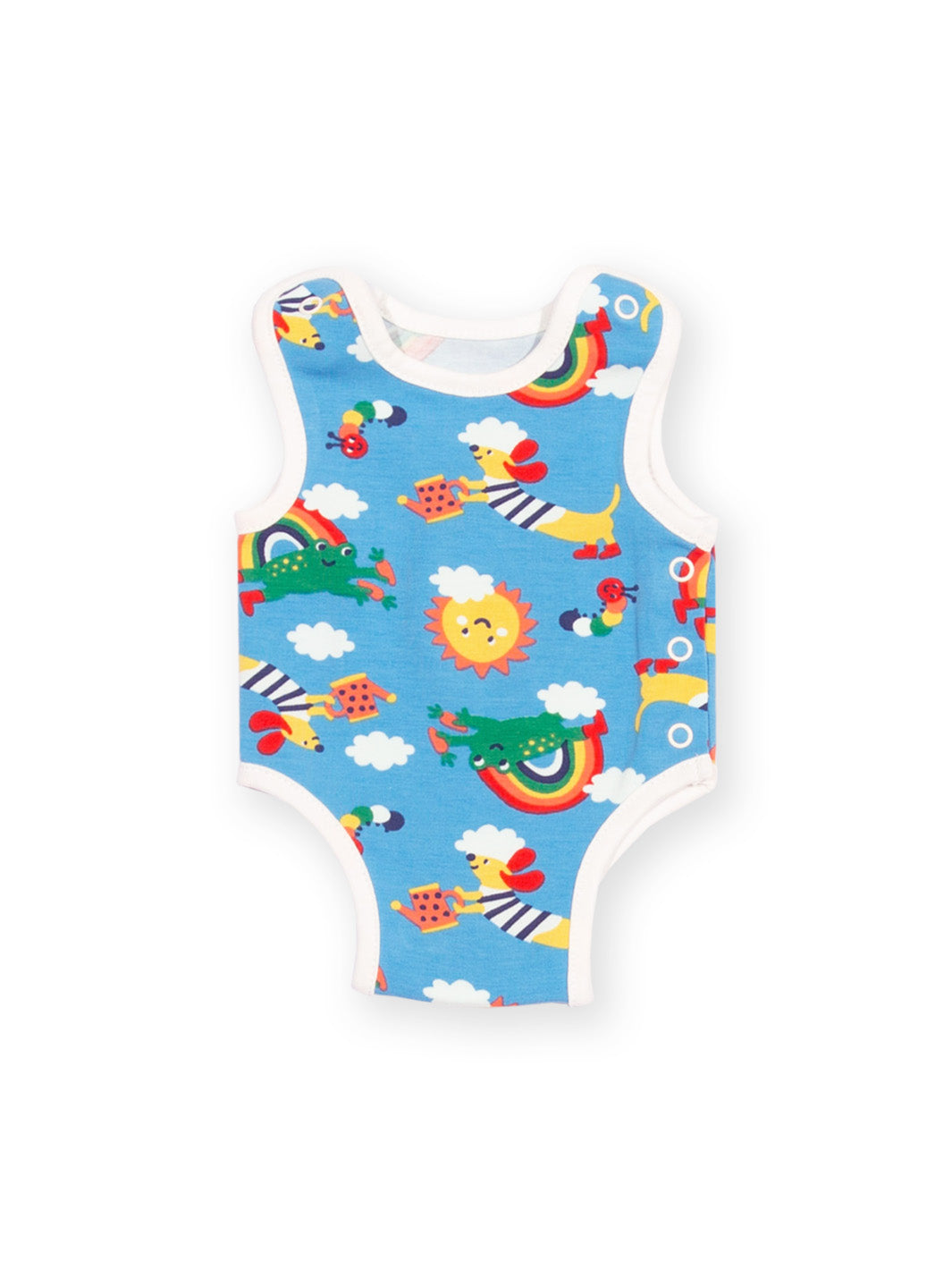 Preemie organic cotton vest Planet Pals rear flat view