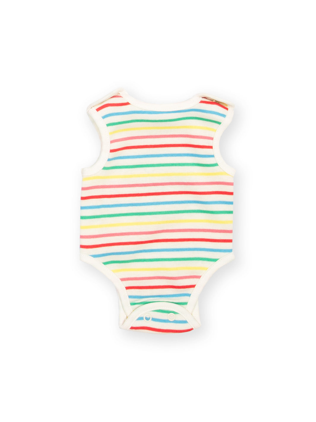 Preemie organic cotton vest Rainbow Stripe front flat view