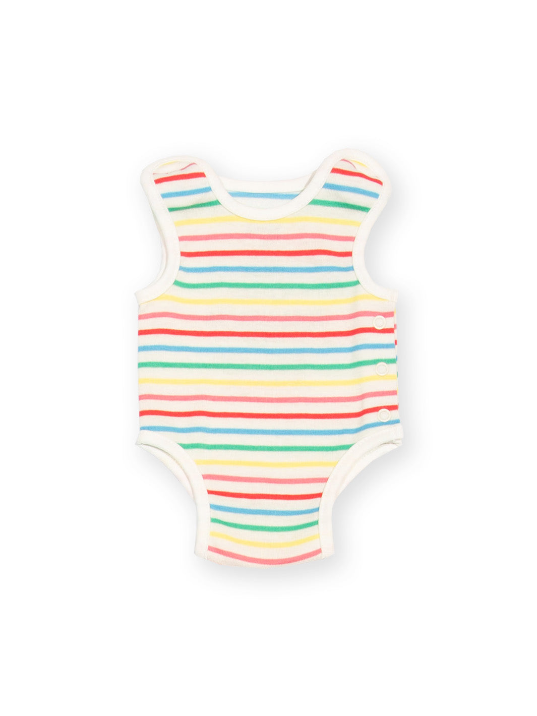 Preemie organic cotton vest Rainbow Stripe rear flat view