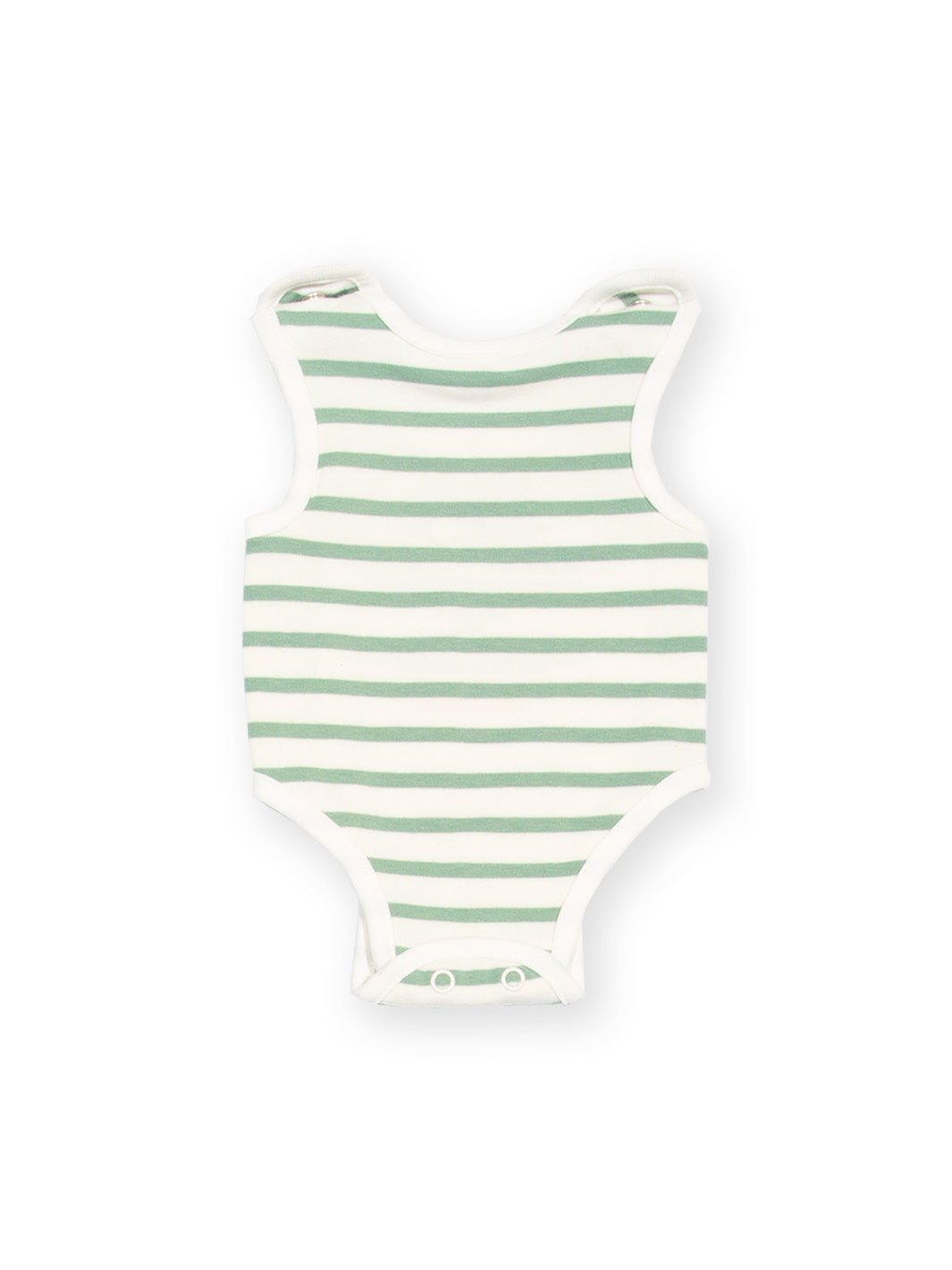Preemie organic cotton vest Sage Stripe front flat view