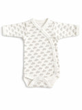 Preemie organic cotton vest Silver Clouds long sleeve flat lay front view