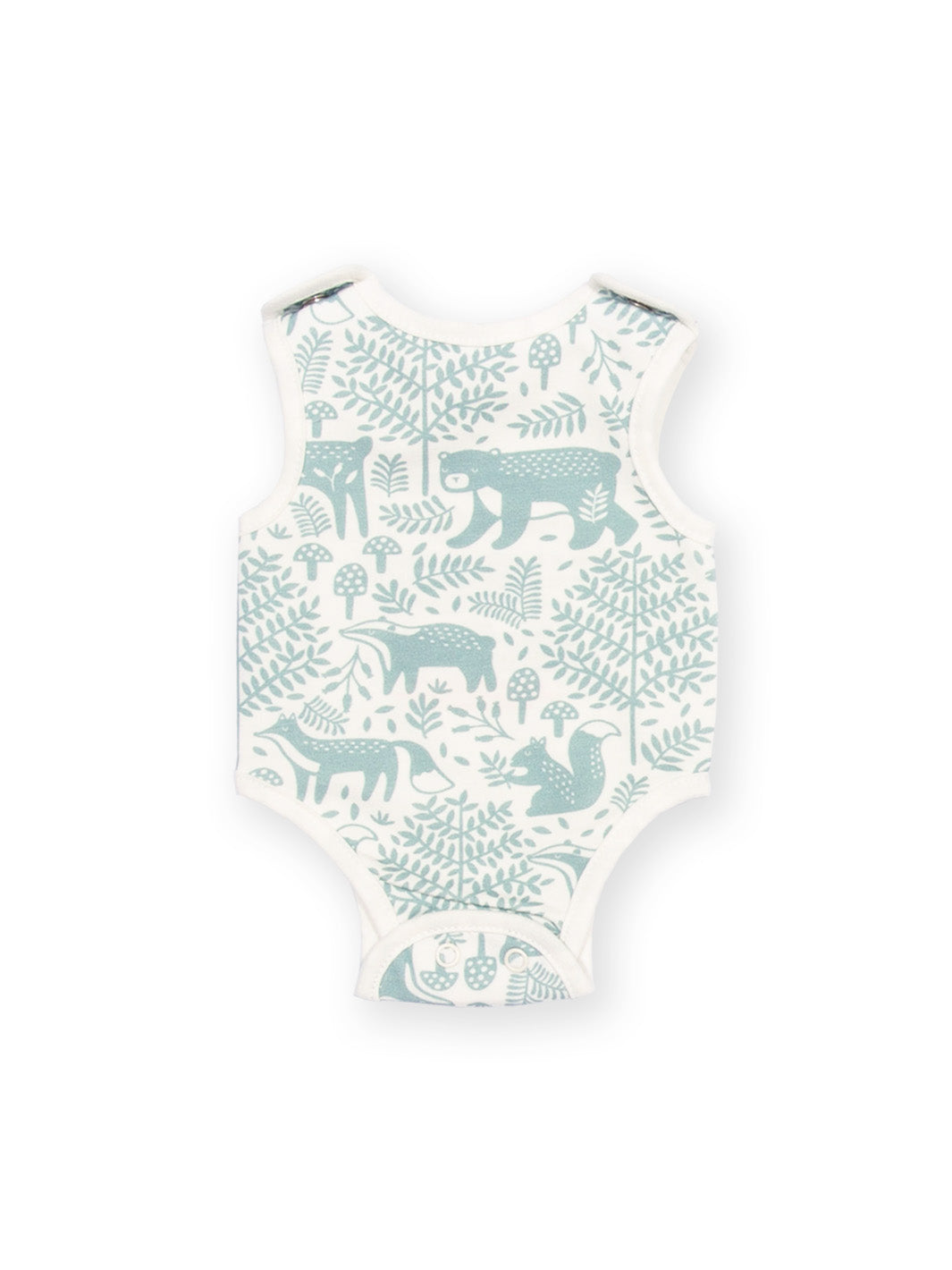 Preemie organic cotton vest Woodland Walk front flat view