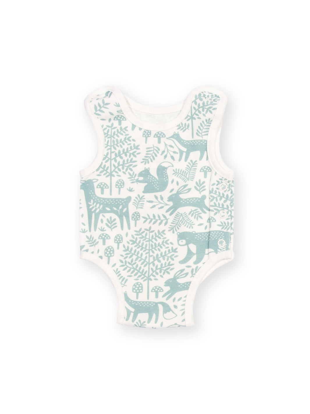 Preemie organic cotton vest Woodland Walk rear flat view